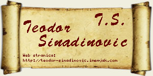 Teodor Sinadinović vizit kartica